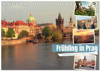 Frühling in Prag (Tischkalender 2024 DIN A5 quer) - CALVENDO Monatskalender