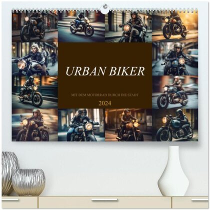 Urban Biker (hochwertiger Premium Wandkalender 2024 DIN A2 quer) - Kunstdruck in Hochglanz