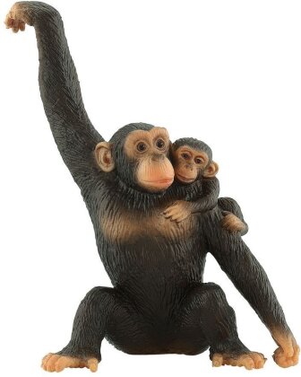 Schimpansin mit Baby - Spielfigur