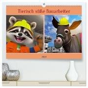 Tierisch süße Bauarbeiter (hochwertiger Premium Wandkalender 2024 DIN A2 quer) - Kunstdruck in Hochglanz