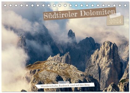 Südtiroler Dolomiten (Tischkalender 2024 DIN A5 quer) - CALVENDO Monatskalender