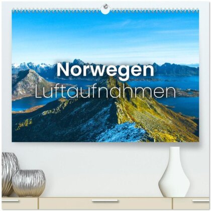 Norwegen Luftaufnahmen (hochwertiger Premium Wandkalender 2024 DIN A2 quer) - Kunstdruck in Hochglanz