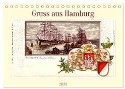 Gruss aus Hamburg (Tischkalender 2024 DIN A5 quer) - CALVENDO Monatskalender