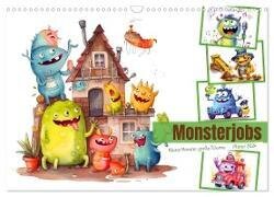 Monsterjobs - Kleine Monster, große Träume (Wandkalender 2024 DIN A3 quer), CALVENDO Monatskalender
