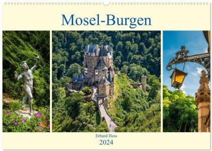 Mosel-Burgen (Wandkalender 2024 DIN A2 quer) - CALVENDO Monatskalender