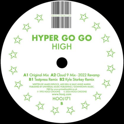 Hyper Go Go - High (Remixes) (2024 Reissue, Hooj Choons, 12" Maxi)