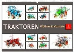 Traktoren Oldtimer Kraftpakete (Wandkalender 2024 DIN A2 quer) - CALVENDO Monatskalender