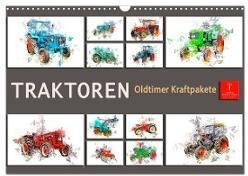 Traktoren Oldtimer Kraftpakete (Wandkalender 2024 DIN A3 quer) - CALVENDO Monatskalender