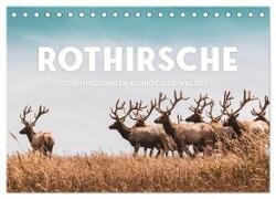 Rothirsche - Die imposanten Könige der Wälder. (Tischkalender 2024 DIN A5 quer), CALVENDO Monatskalender