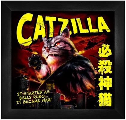 Horror Cats: Catzilla - Framed Print