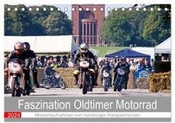 Faszination Oldtimer Motorrad - Momentaufnahmen von Hamburger Stadtparkrennen (Tischkalender 2024 DIN A5 quer), CALVENDO Monatskalender