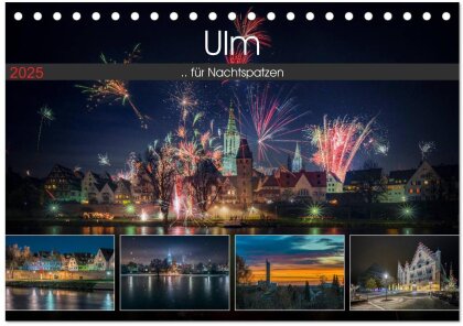 Ulm für Nachtspatzen (Tischkalender 2025 DIN A5 quer) - CALVENDO Monatskalender