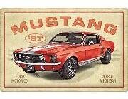 Blechschild. Ford Mustang - GT 1967 Red