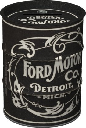 Spardose Ölfass. Ford / Vintage Logo