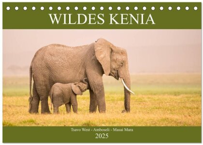 Wildes Kenia (Tischkalender 2025 DIN A5 quer) - CALVENDO Monatskalender