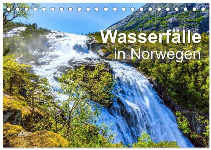 Wasserfälle in Norwegen (Tischkalender 2025 DIN A5 quer) - CALVENDO Monatskalender