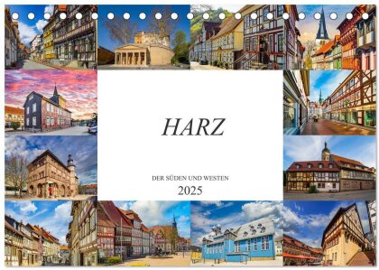 Harz der Süden und Westen (Tischkalender 2025 DIN A5 quer) - CALVENDO Monatskalender