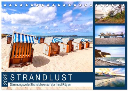 STRANDLUST Insel Rügen (Tischkalender 2025 DIN A5 quer) - CALVENDO Monatskalender