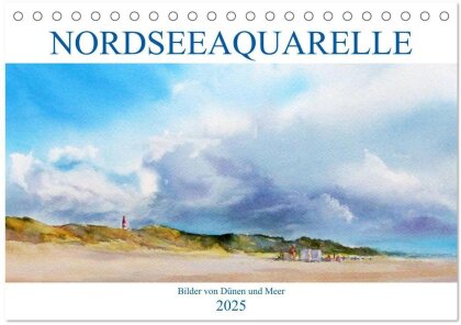 Nordseeaquarelle (Tischkalender 2025 DIN A5 quer) - CALVENDO Monatskalender