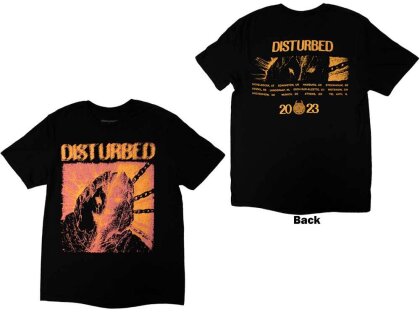 Disturbed Unisex T-Shirt - European Tour '23 Split Face (Back Print & Ex-Tour) - Grösse S