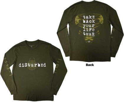 Disturbed Unisex Long Sleeve T-Shirt - European Tour '23 Take Back (Back Print & Ex-Tour) - Grösse S