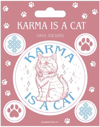Karma Is A Cat Vinyl Sticker Set