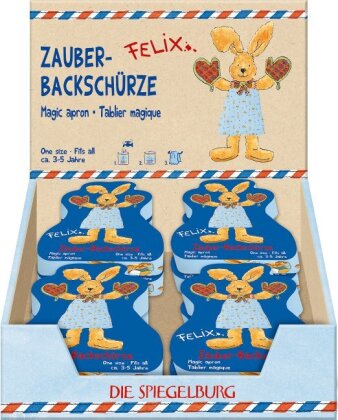 Zauber-Backschürze (one size/3-5 J.) - Felix - Spiegelburg-Nr. 22222 / Thekenaufsteller = 8 Exemplare