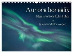 Aurora borealis - Magische Polarlichtnächte in Island und Norwegen (Wandkalender 2025 DIN A3 quer), CALVENDO Monatskalender