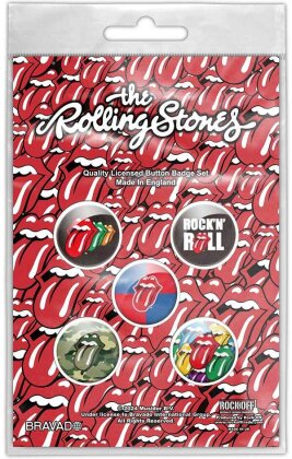 The Rolling Stones Button Badge Pack - Rock 'N' Roll