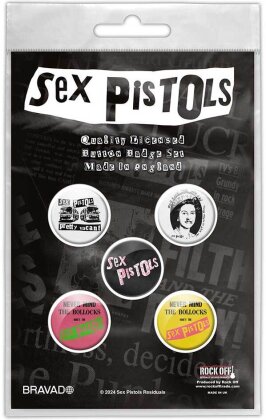 The Sex Pistols Button Badge Pack - Never Mind The B****