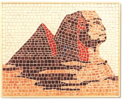 Mosaïque de pierre céramique: Pyramide de Gizeh (34 x 27 cm)