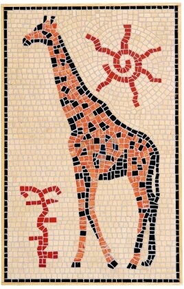 Mosaïque de pierre céramique: Girafe (34,5 x 54,5 cm)