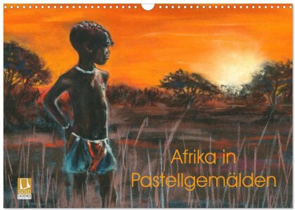 Afrika in Pastellgemälden (Wandkalender 2025 DIN A3 quer) - CALVENDO Monatskalender
