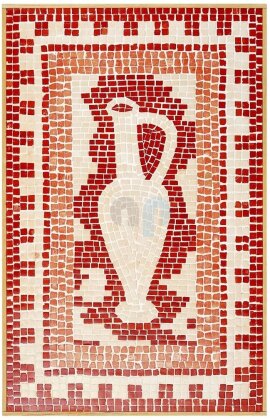 Mosaico in pietra ceramica: Anfora romana (34,5 x 54,5 cm)