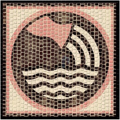 Mosaico in pietra ceramica: Segno zodiacale Acquario (21 x 21 cm)