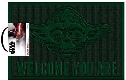 Star Wars - Tapis de porte en caoutchouc "Welcome You Are - Yoda" 40x60cm