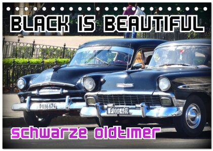 Black is Beautiful - Schwarze Oldtimer (Tischkalender 2025 DIN A5 quer), CALVENDO Monatskalender
