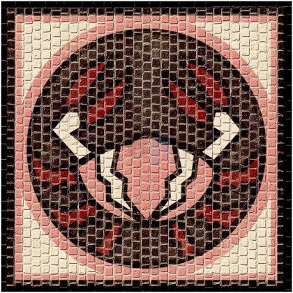 Mosaico in pietra ceramica: Segno zodiacale Cancro (21 x 21 cm)