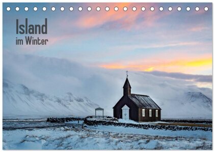 Island im Winter (Tischkalender 2025 DIN A5 quer) - CALVENDO Monatskalender