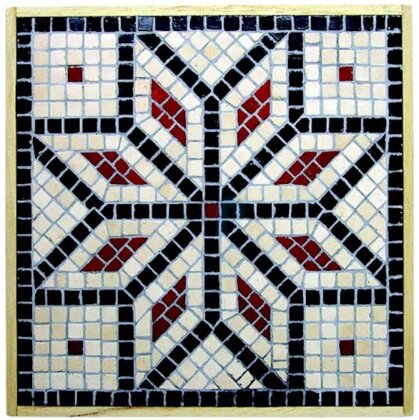 Ceramic stone mosaic: Pattern 02.221 (21 x 21 cm)