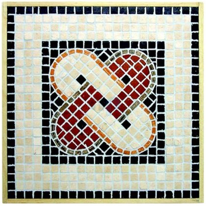 Ceramic stone mosaic: Pattern 02.222 (21 x 21 cm)