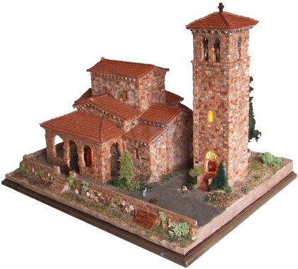 3D Keramik-Modellbausatz: Kirche Santa Maria de Lebeña (33 x 23 x 52 cm)