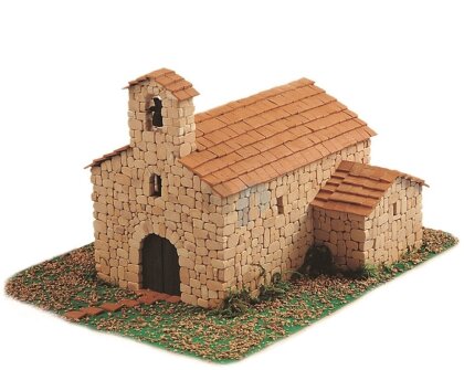 3D Keramik-Modellbausatz: Romanische Kirche (26x24x19,5)