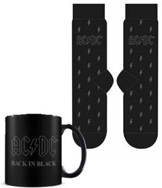 AC/DC - Coffret cadeau avec tasse 315ml et paire de chaussette EU 41-45 "Back in Black"