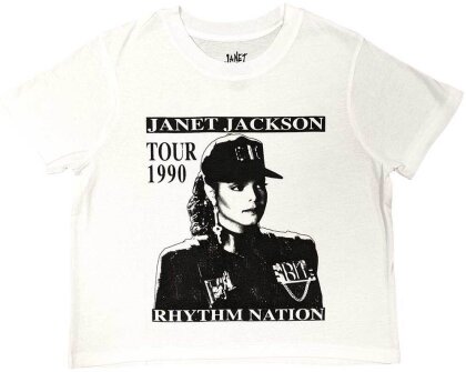 Janet Jackson Ladies Crop Top - Rhythm Nation - Grösse XL