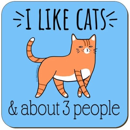 I Like Cats & About 3 People - Coaster