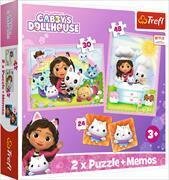 2 in 1 Puzzles + Memo - Gabby's Dollhouse