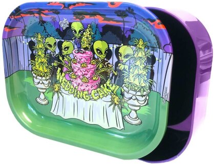 Best Buds: Wedding Cake - Thin Box Rolling Tray with Storage