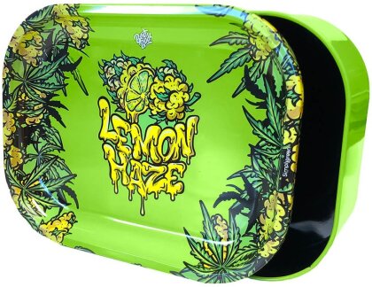 Best Buds: Lemon Haze - Thin Box Rolling Tray with Storage
