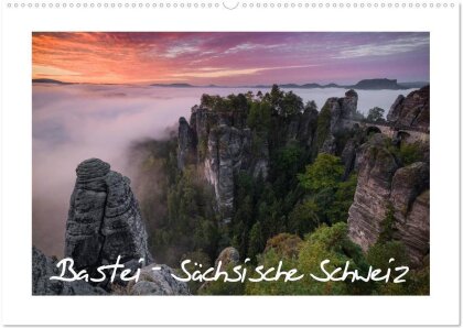 Bastei - Sächsische Schweiz (Wandkalender 2025 DIN A2 quer), CALVENDO Monatskalender